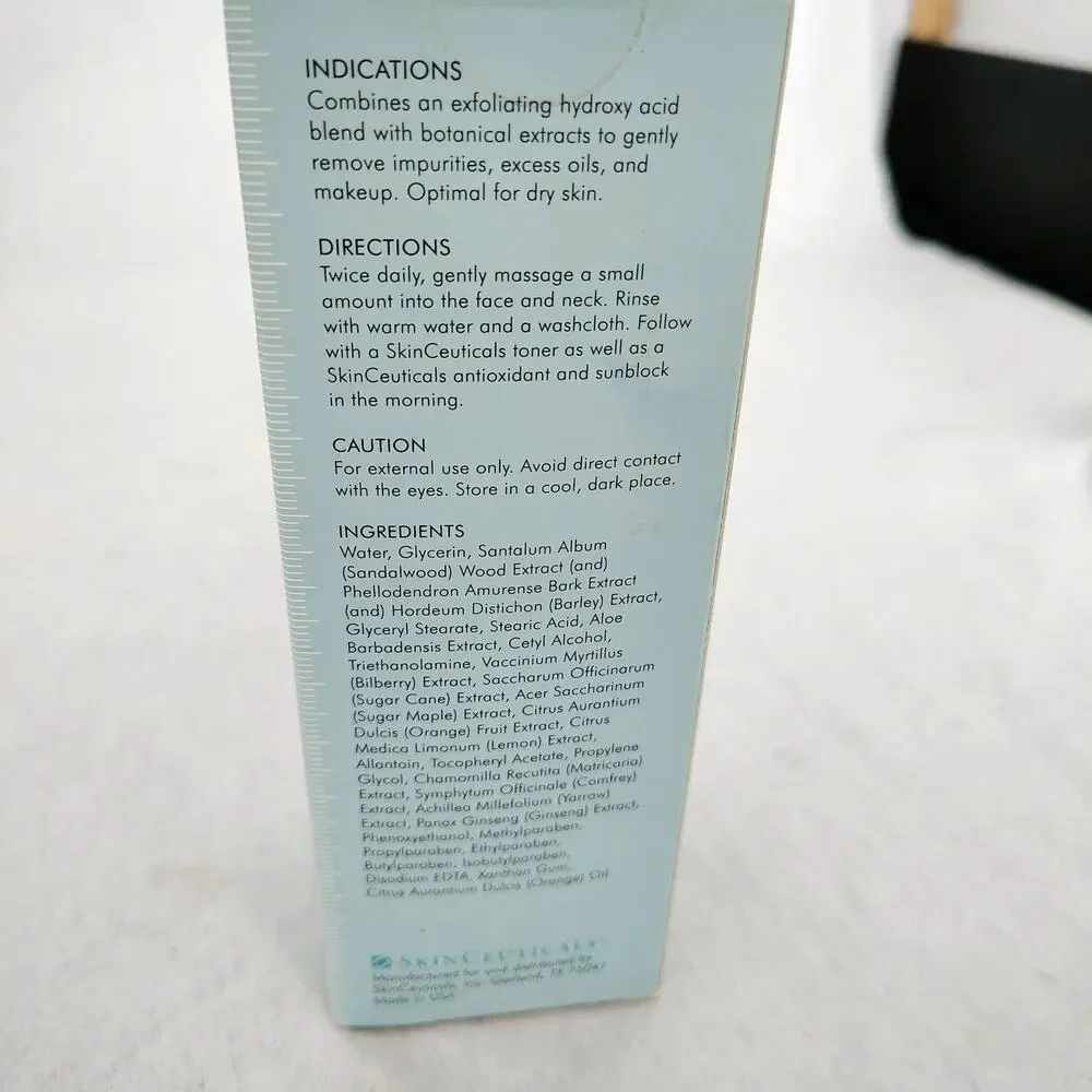 Skinceuticals Cleansing Cream Exfoliating Normal Dry Skin 8.0 oz. NEW